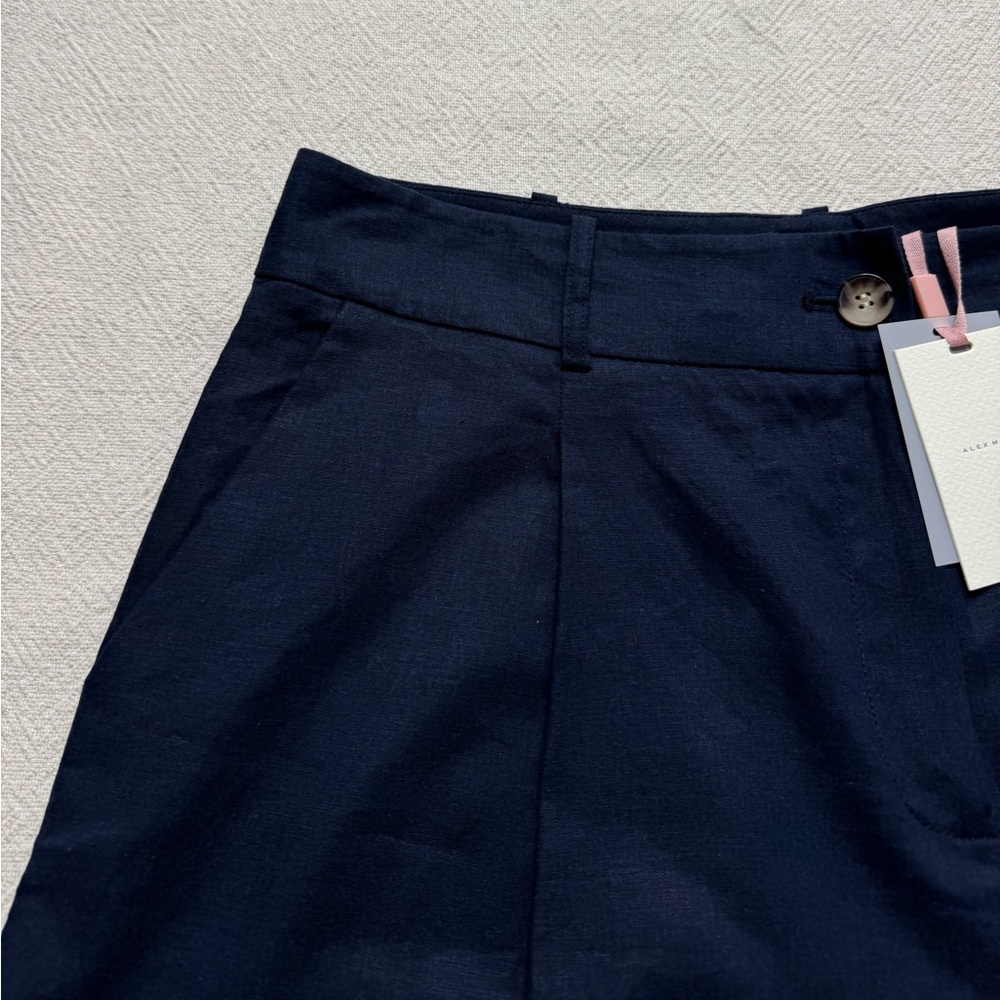 NEW Alex Marie Linen Blend Navy Blue Bermuda Shorts 16 w/pockets - Picture 3 of 7